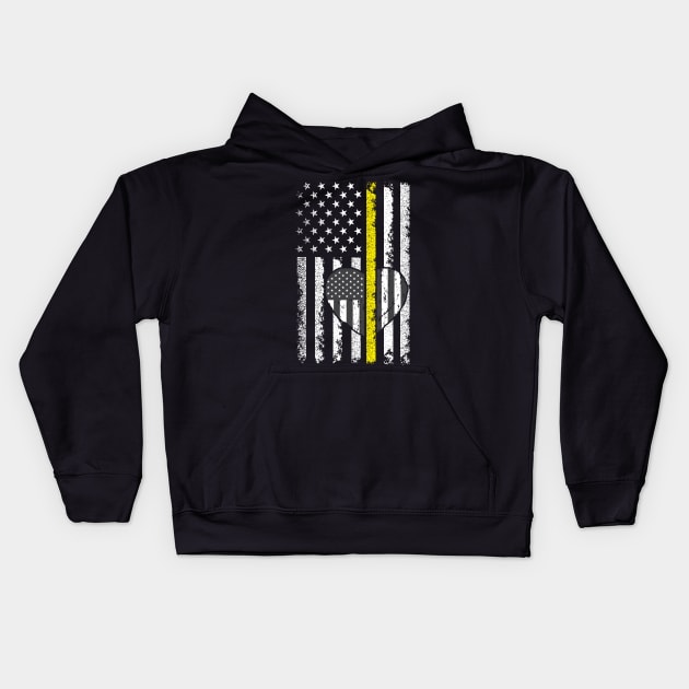 thin yellow line flag Kids Hoodie by Jandjprints